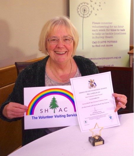 SHAC - Surrey Heath Community Awards where the charity won the best volunteer team for our 100 plus volunteering team